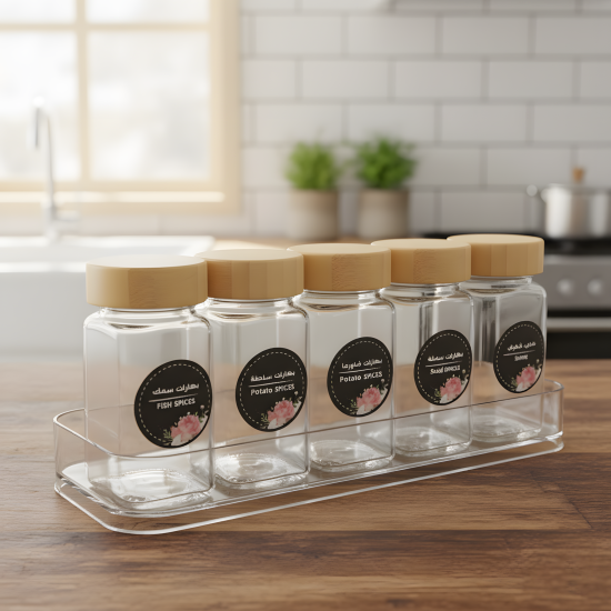 Spices Label Stickers - 48 Pcs